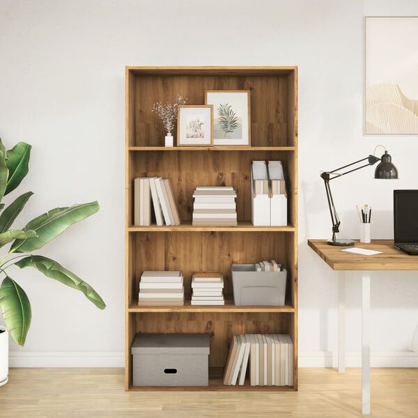 vidaXL bogreol 80x30x152 cm konstrueret tr&aelig; kunsteg