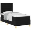 vidaXL Box spring seng med madras med hovedg&aelig;rde Sort 90 x 190 cm Stof