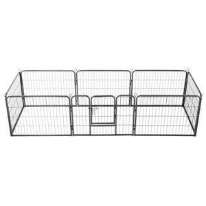 vidaXL l&oslash;beg&aring;rd til hunde 8 paneler st&aring;l 60 x 80 sort