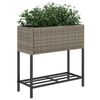 vidaXL plantekasser 2 stk. med hylde 70x28x70 cm polyrattan gr&aring;