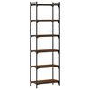 vidaXL bogreol 6 hylder 60x30x188 cm konstrueret tr&aelig; brunt eg