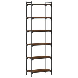 vidaXL bogreol 6 hylder 60x30x188 cm konstrueret tr&aelig; brunt eg