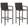 vidaXL barstole 2 stk. polyrattan brun
