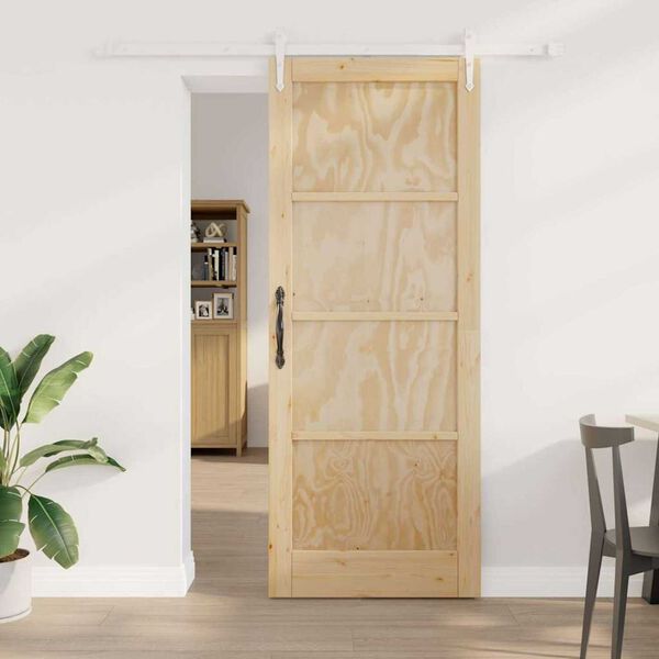 vidaXL Skyded&oslash;r ORKDAL Brun 83 x 211 cm Massiv fyrretr&aelig;