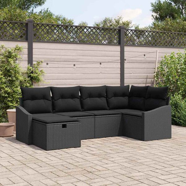 vidaXL Sofa S&aelig;t med pude 7 pcs polyrattan