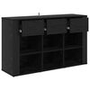 vidaXL Sideboard med skuffe Sort eg 100 x 30 x 59,5 cm Konstrueret tr&aelig;