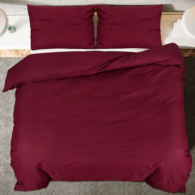 vidaXL sengetøj 140x200 cm bomuld bordeauxfarvet