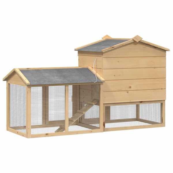 vidaXL Kyllingehus 2 pcs Brun Massiv fyrretræ