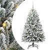 vidaXL Kunstigt juletr&aelig; Gr&oslash;n og Hvid 150 cm PVC og metal