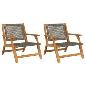 vidaXL Havem&oslash;bler 2 pcs Gr&aring; 67 x 78 x 73 cm Massivt Akacietr&aelig;