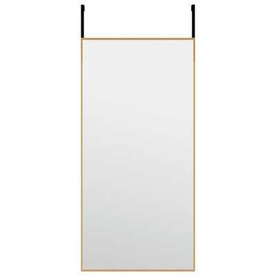 vidaXL dørspejl 30x60 cm glas og aluminium guldfarvet