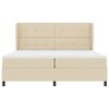vidaXL Box spring seng med madras Creme 200 x 200 cm Stof