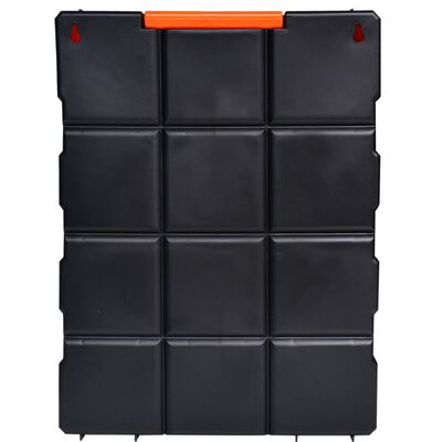 vidaXL transportabel vægmonterbar værktøjskasse med 12 rum