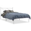 vidaXL sengeramme med sengegavl 100x190 cm metal hvid