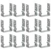 vidaXL jordankre 12 stk. 12x6x15 cm galvaniseret st&aring;l s&oslash;lvfarvet