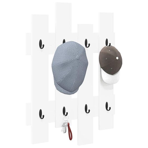 vidaXL V&aelig;gmonteret Jakkeholder Hvid 60 x 3 x 82 cm Konstrueret tr&aelig;