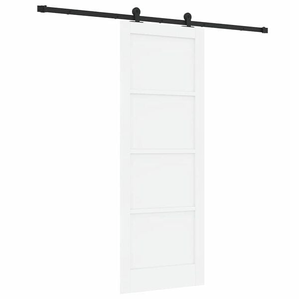 vidaXL Skyded&oslash;r ORKDAL Hvid 78 x 211 cm Massiv fyrretr&aelig;