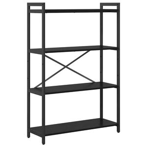 vidaXL Bogreol 80 x 30 x 120 cm Konstrueret tr&aelig; Sort eg