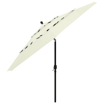 vidaXL parasol med aluminiumsstang i 3 niveauer 3,5 m sandfarvet