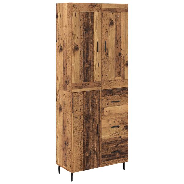 vidaXL Highboard med skuffe 2 pcs Gammelt tr&aelig; Konstrueret tr&aelig;