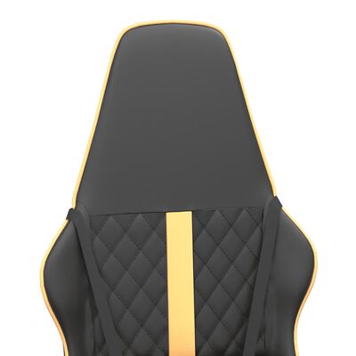 vidaXL gamingstol m. massagefunktion kunstlæder sort + guldfarvet