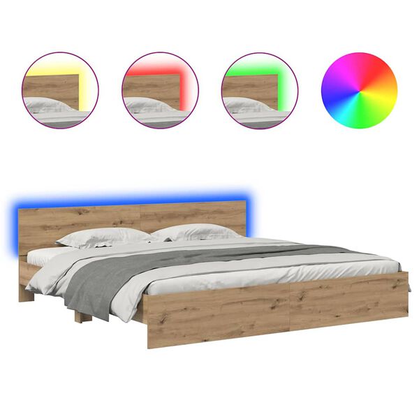 vidaXL Sengestel Artisan Egetr&aelig; 200 x 200 cm Konstrueret tr&aelig;