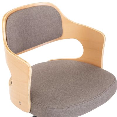 vidaXL drejelige spisebordsstole 2 stk. bøjet træ og stof gråbrun