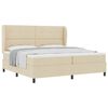 vidaXL Box spring seng med hovedg&aelig;rde Creme 200 x 200 cm Stof