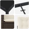 vidaXL Have Spisebordss&aelig;t med pude 9 pcs Brun polyrattan