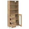 vidaXL Highboard Artisan Egetr&aelig; 69,5 x 34 x 180 cm Konstrueret tr&aelig;