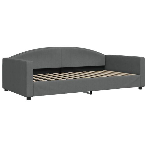 vidaXL daybed med udtr&aelig;k og madras 100x200 cm stof m&oslash;rkegr&aring;