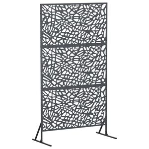 vidaXL Privatlivssk&aelig;rm 100 x 50 x 180 cm St&aring;l Antracit