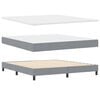 vidaXL Boxmadras med topmadras med madras Lysegr&aring; 180 x 200 cm Stof