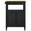 vidaXL Køkkenvogn Ensfarvet Sort 88,5 x 40 x 60 cm