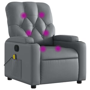 vidaXL massagestol kunstl&aelig;der gr&aring;