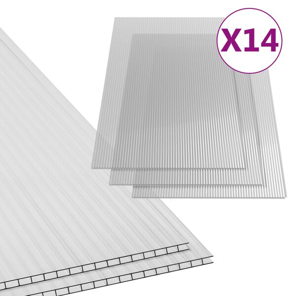 vidaXL polykarbonatplader 14 stk. 4 mm 121x60 cm