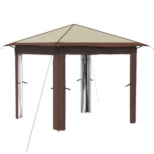 vidaXL Gazebo uden Sider 2,6 x 2,6 m Creme og Brun