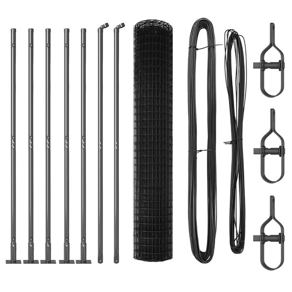 vidaXL Hegn med post Grå 1,4 x 10 m Stål og PVC