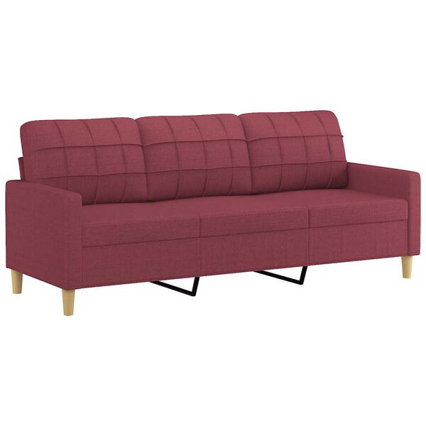 vidaXL 3-personers sofa 180 cm stof vinrød