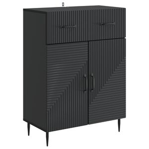 vidaXL Sideboard med skuffe Sort 66 x 34,5 x 89,5 cm Konstrueret tr&aelig;