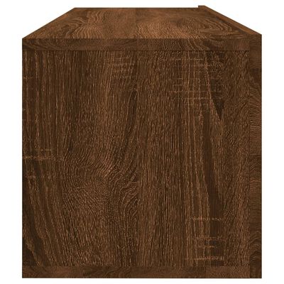 vidaXL væghængt tv-bord 100x30x30 cm konstrueret træ brun egetræsfarve