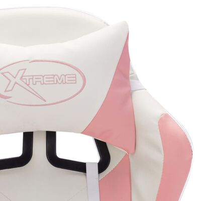 vidaXL gamingstol med LED-lys RGB-farver kunstlæder pink og sort