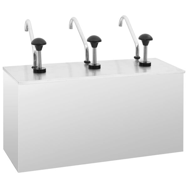 vidaXL saucedispenser 3 x 3,5 l rustfrit stål