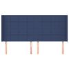 vidaXL sengegavl med kanter 203x16x118/128 cm stof bl&aring;