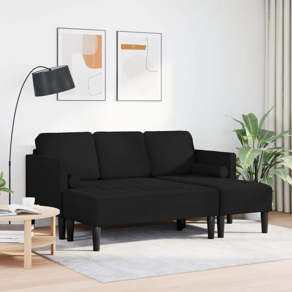 vidaXL Sofa S&aelig;t med pude 2 pcs Sort Polyester