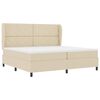 vidaXL Box spring seng med madras Creme 200 x 200 cm Stof