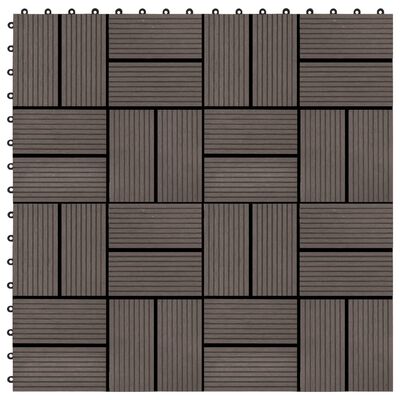 vidaXL terrassefliser 11 stk. WPC 30 x 30 cm 1 m2 mørkebrun