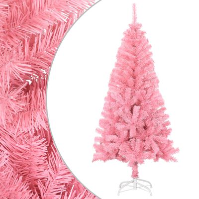 vidaXL kunstigt juletræ med juletræsfod 150 cm PVC lyserød