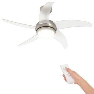vidaXL Loftfan med lys og fjernbetjening &Oslash; 110 cm Transparent
