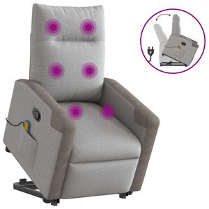 vidaXL massagestol med l&oslash;ftefunktion stof skygr&aring;